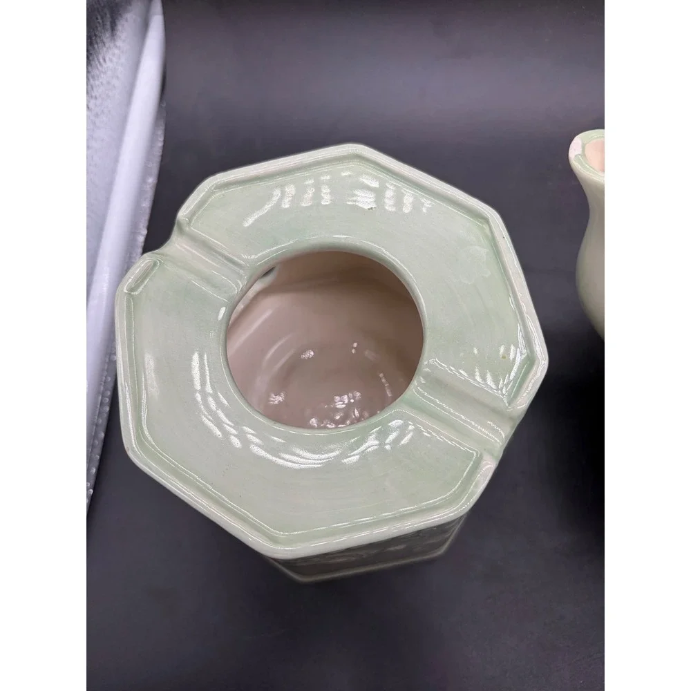 A Special Place Green Ivy‎ Ceramic Teapot with Warmer Base Vintage Style